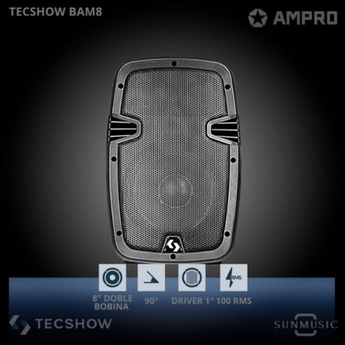 TECSHOW BAM 8 CAJA PASIVA 100W RMS