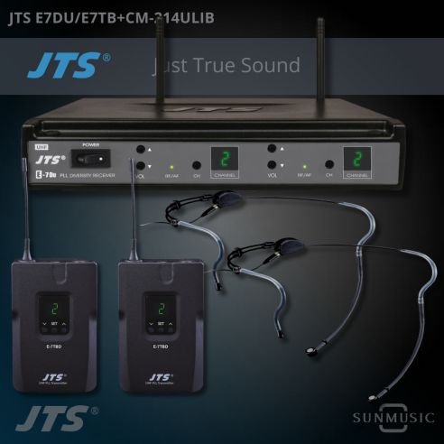 JTS E7DU/E7TB+CM-214ULIB SIST. INAL. DOBLE CINTILLO CARDIOIDE NEGRO JTS