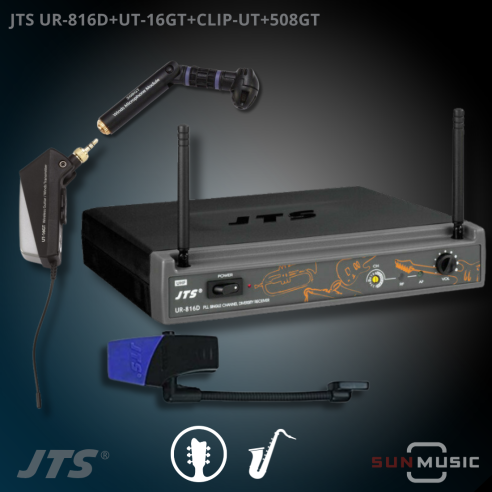 JTS UR-816D+UT-16GT+CLIP-UT+508GT SISTEMA GUITARRA Y VIENTO