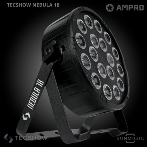 TECSHOW NEBULA 18 - 18 LEDs 6-en-1 RGBWA+UV de 12W
